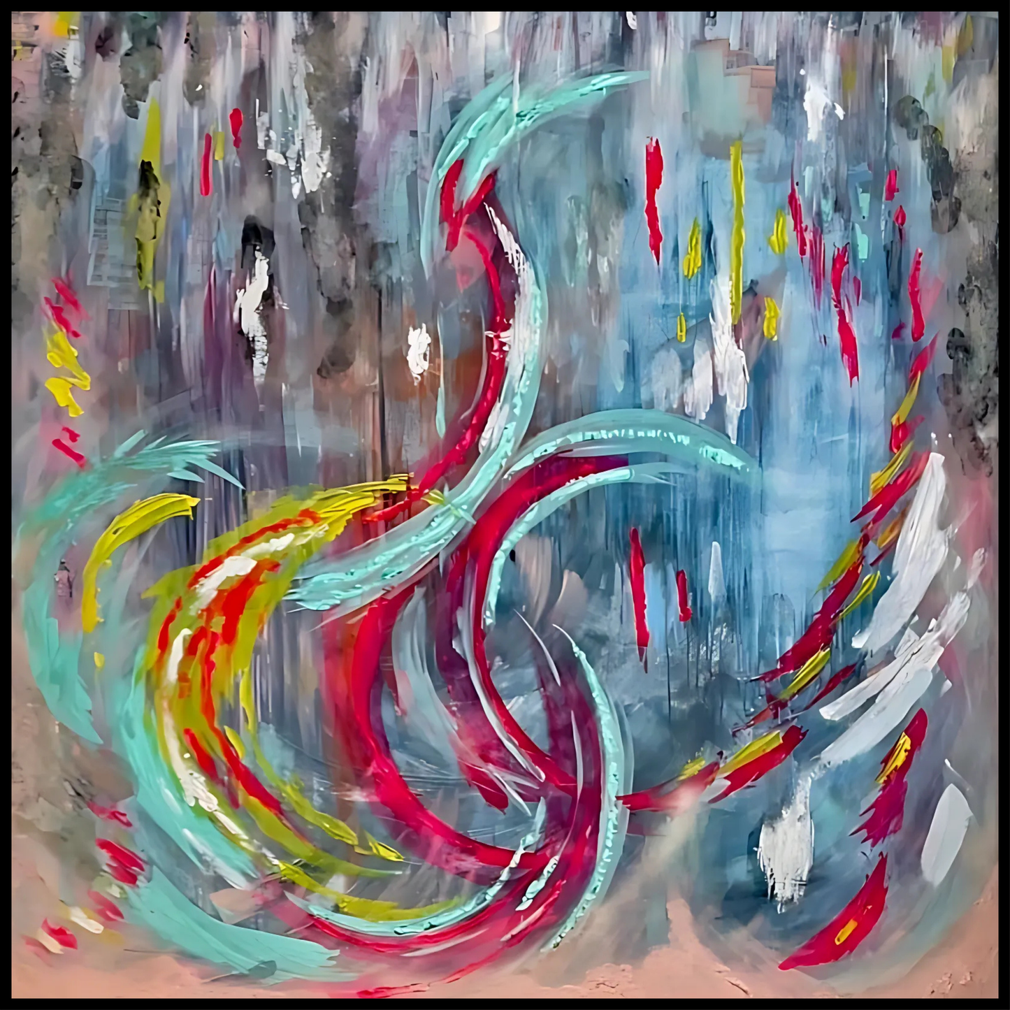 Danse des Eléments - 150 x 150 cm